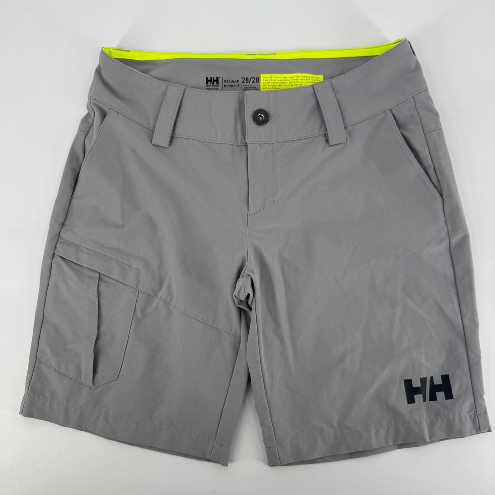 Helly Hansen Mens Grey Technical Sailing Hiking Shorts Size 28 Regular HH Logo